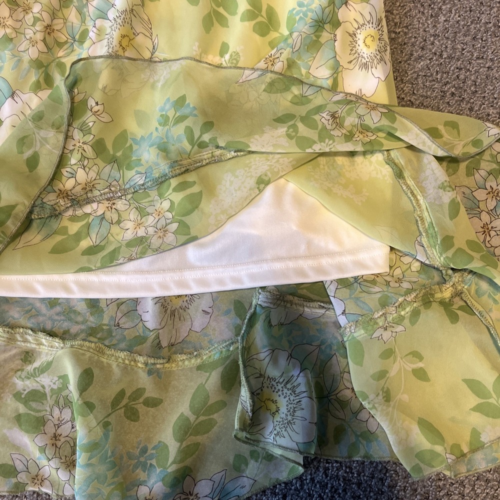 Green Floral Midi Slip Dress - Lightweight Summer Dress - Picture 9 of 9